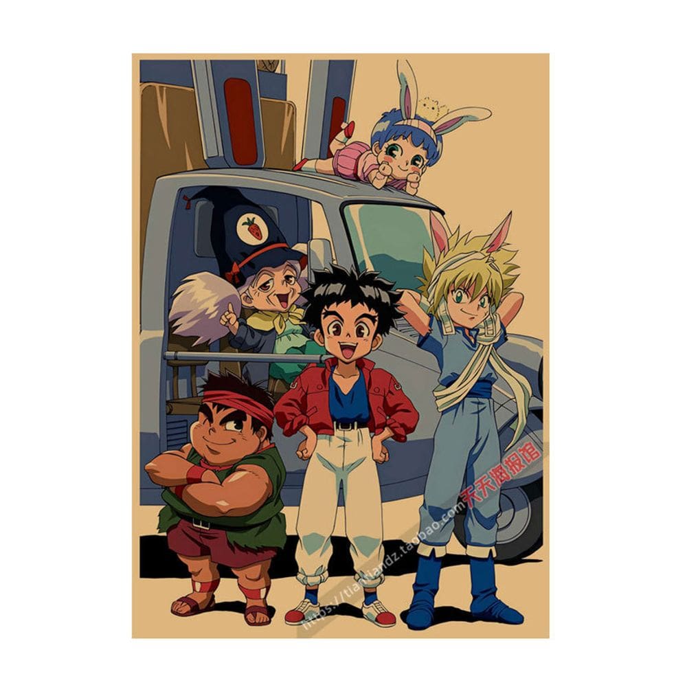 Pôster de arte de parede de desenho animado retrô, animação chinesa dos anos 80