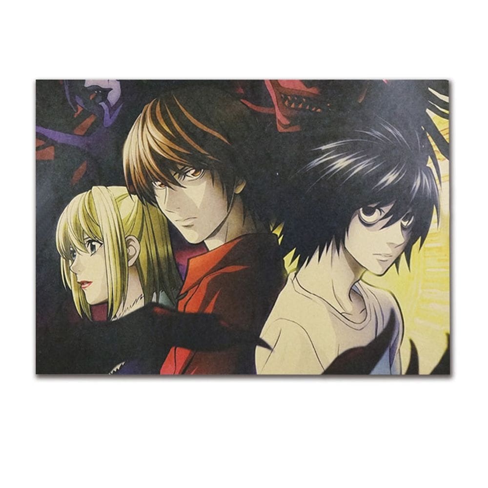 Pintura em pôster vintage Death Note Light L Misa 51,5x36cm
