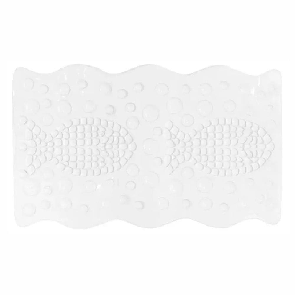 Tapete Retangular Aqua Antiderrapante Para Box 59x34cm - Transparente