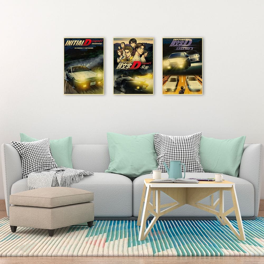 Conjunto de pintura de pôster inicial D Takumi Fujiwara Anime