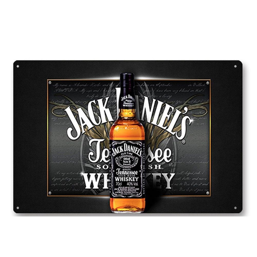 Decoração de parede Pintura em ferro Vintage Jack Daniel`s Whisky
