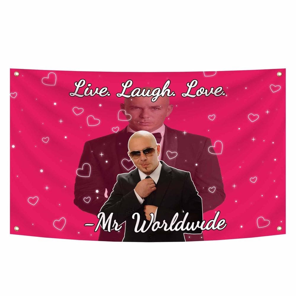 Bandeira aludgti Live Laugh Love Rosa 91x152 cm