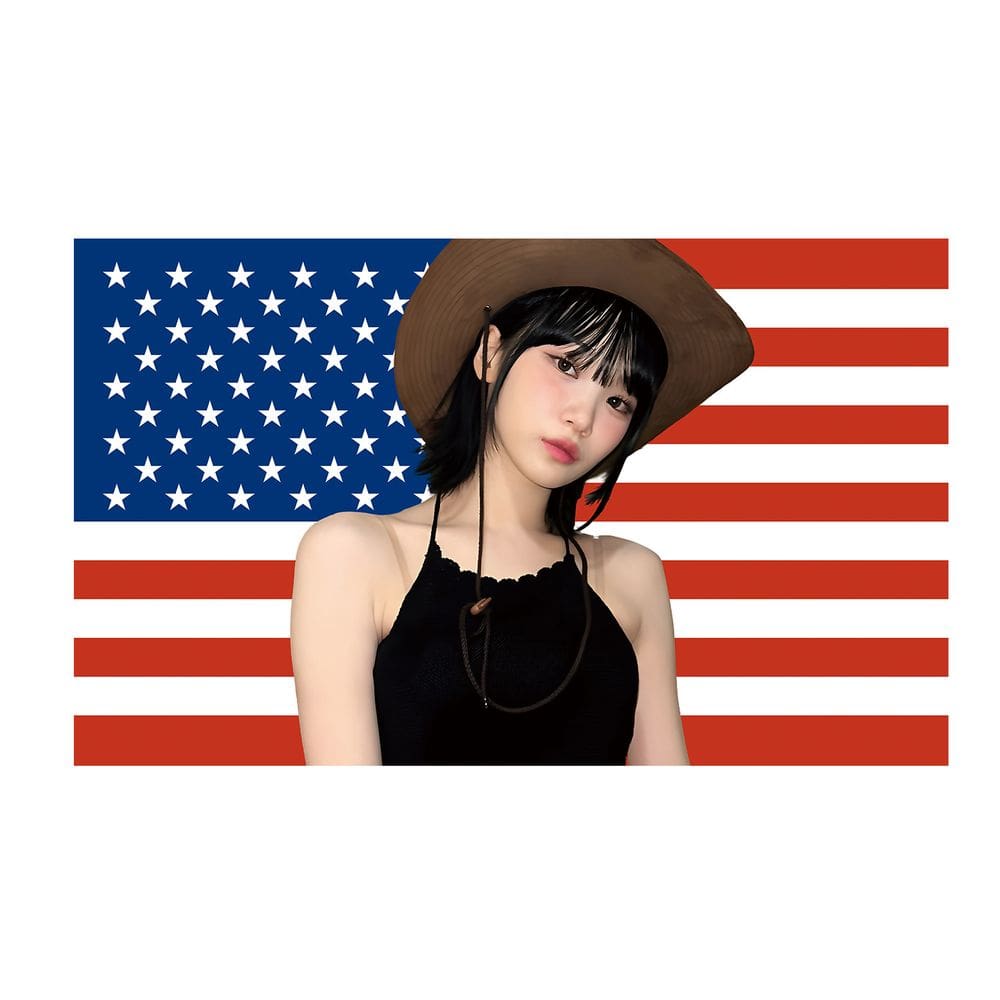 Decoração de tapeçaria para pendurar na parede American Flag Girl 100x150cm