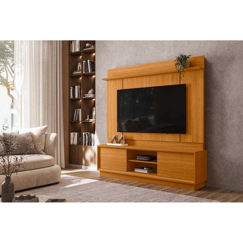 Rack com Painel Siena para TV de até 75 polegadas - Cinamomo - Madetec