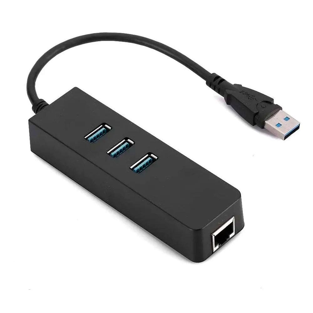 Conversor USB 3.0 Para Rede RJ45 Gigabit (10/100/1000Mbps) + HUB 3x Portas USB 3.0 - CDC-2872