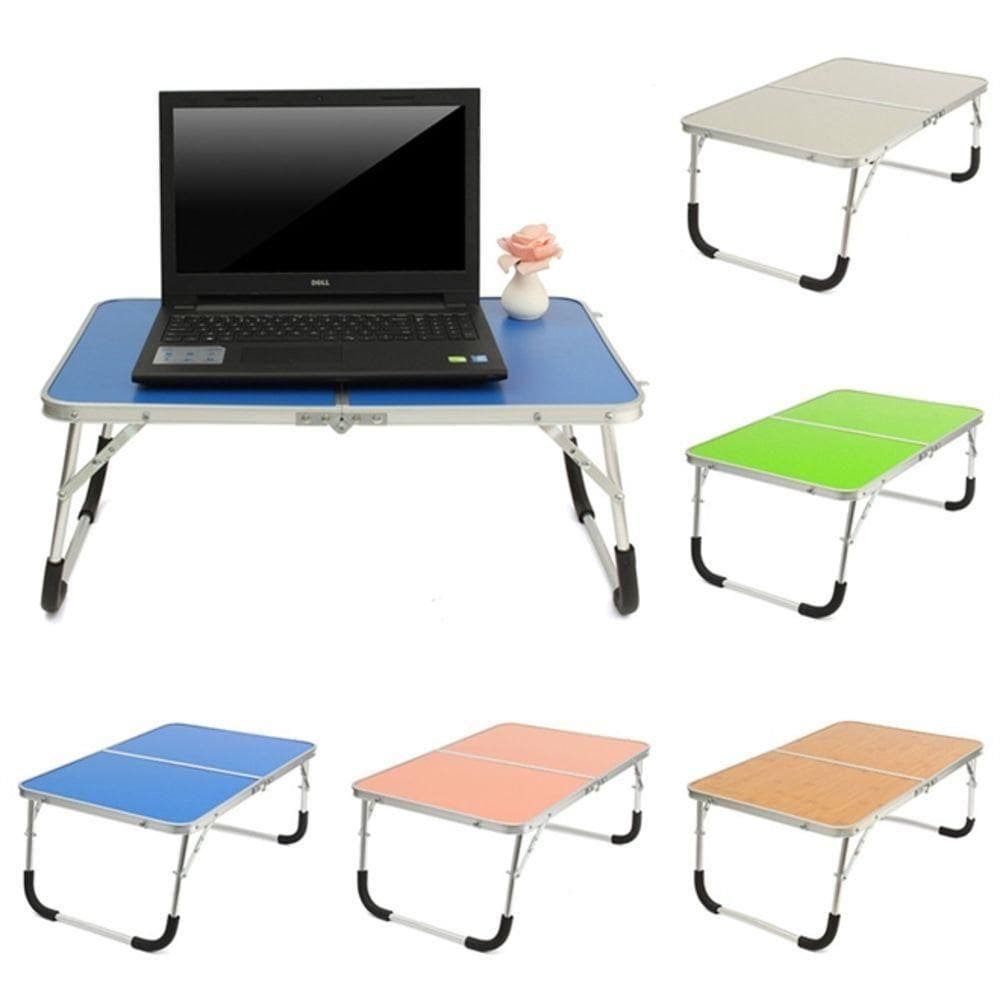 Mesa Notebook Vira Maleta Suporte Estudo Laptop Dobravel De Aluminio Com Tampo Mdf Cama Camping Sofa Portatil