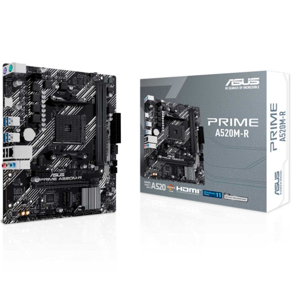Placa Mãe Asus Prime A520M-R, Socket AMD AM4, DDR4, NVMe, HDMI, USB 3.0 - Micro ATX