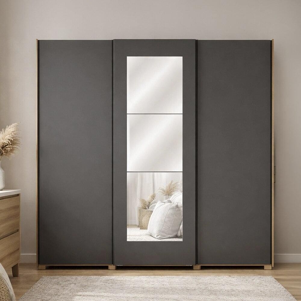 Guarda-Roupa Casal Kappesberg CB01T582, 3 Portas de correr com Espelho - 260 cm