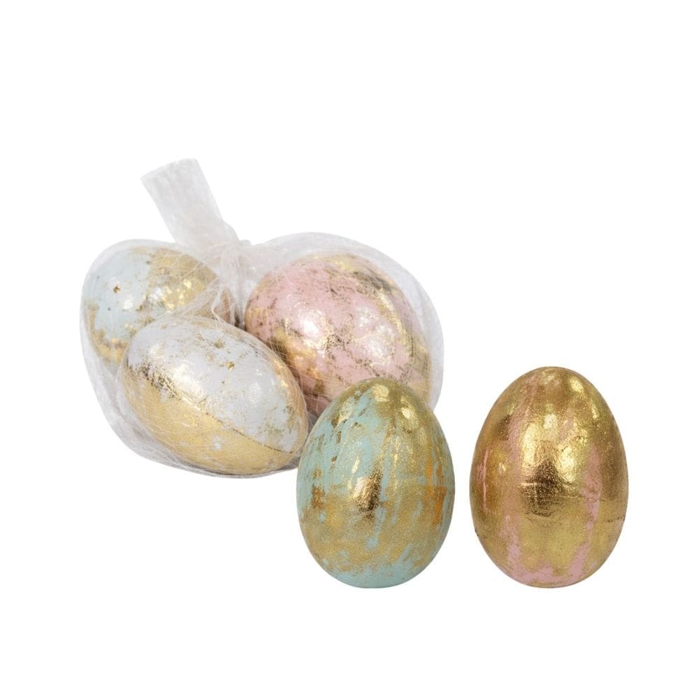 Saco Mini Ovo De Pascoa Metálico Desgastado C/6 6cm 1099198