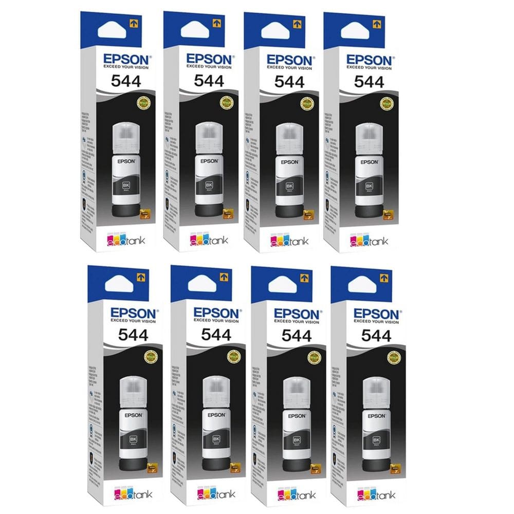 Kit 8 Refil Tinta Para T544 L3110 L3150 L3250 Preto