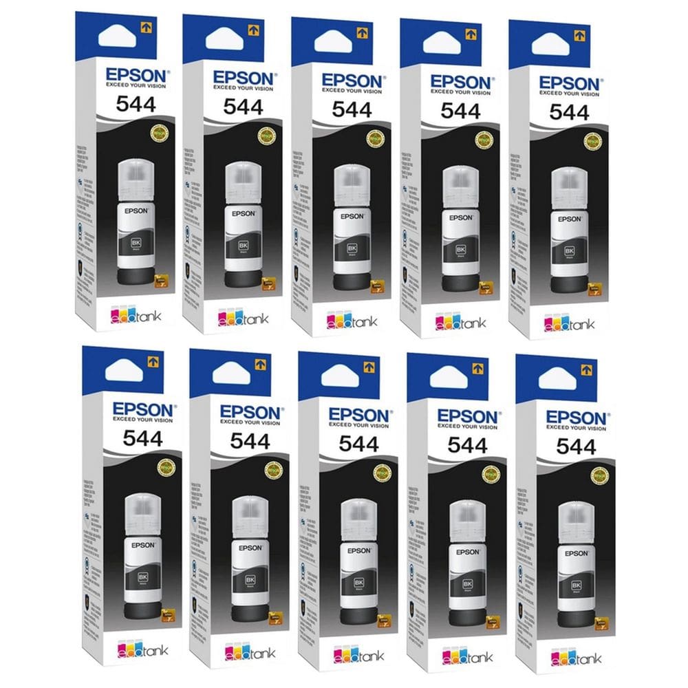 Kit 10 Refil Tinta Para T544 L3110 L3150 L3250 Preto