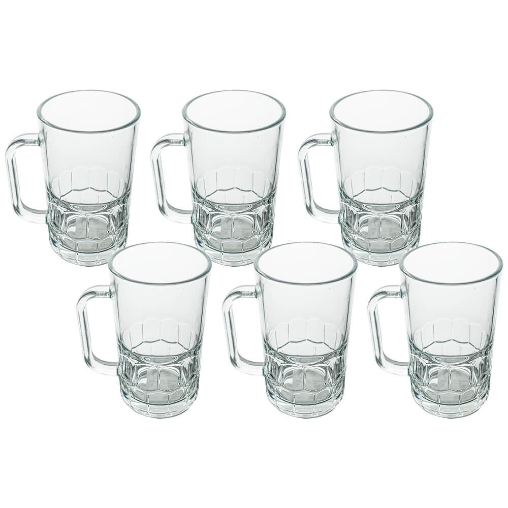 Jogo de Canecas de Chopp de Vidro 320ml 6 Peças Seu Lar