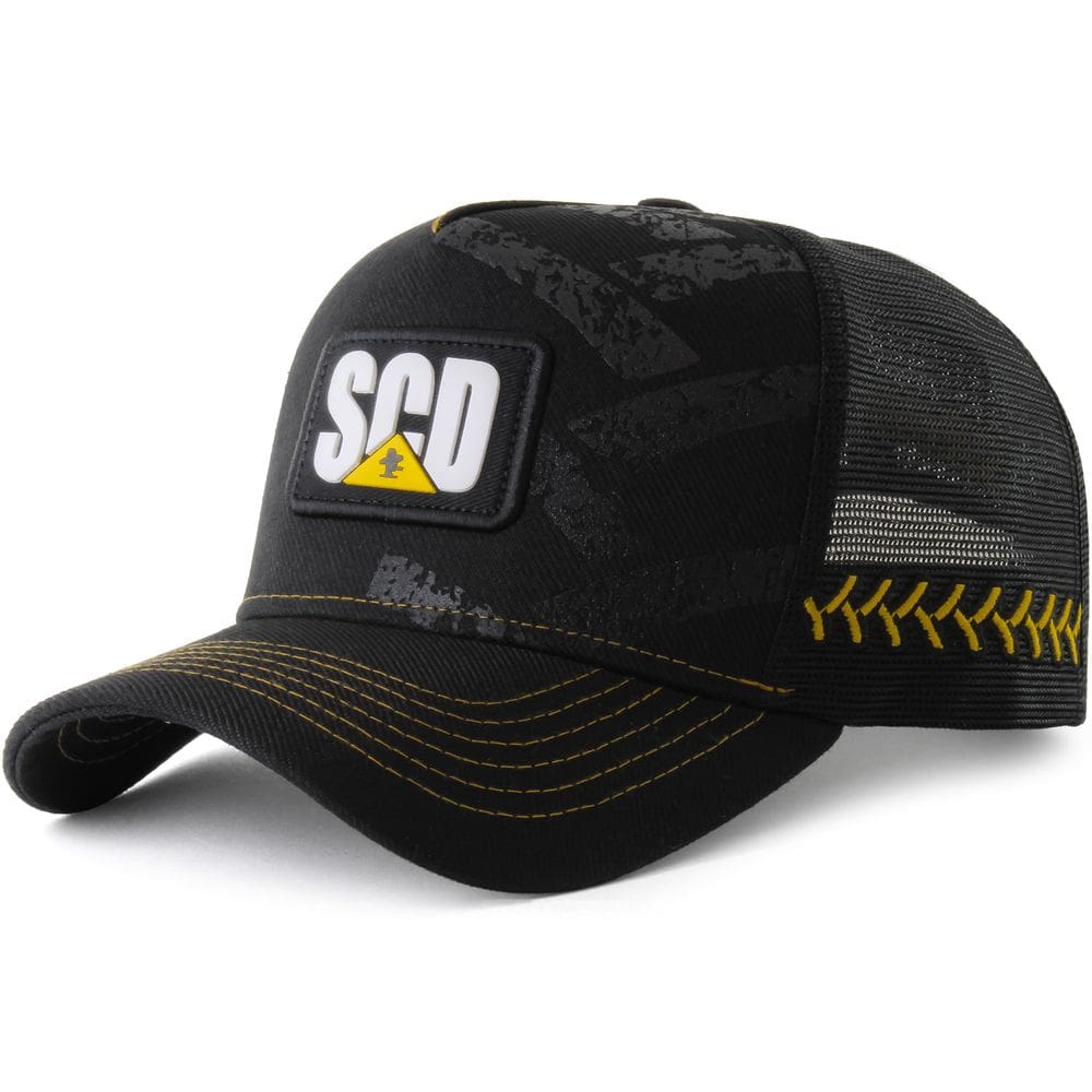 Boné Sacudido`s Linha Trator - Preto e Amarelo