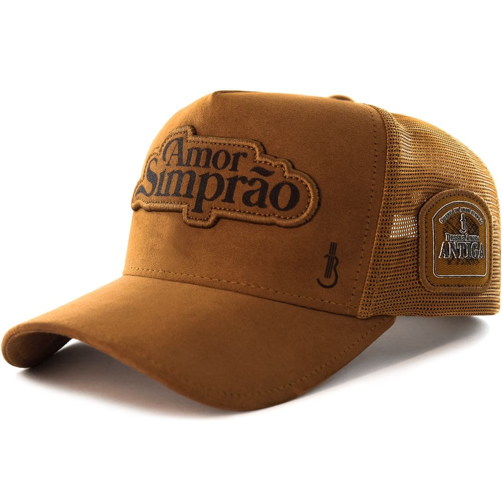 Boné Sacudido`s - Amor Simprão - Suede Marrom - Bruna Viola