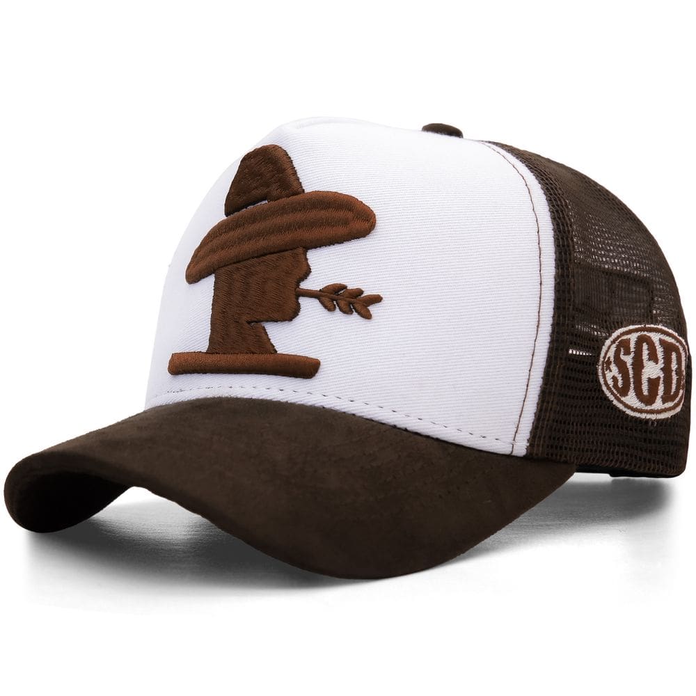 Boné Sacudido`s - Trucker Bege - Tela Marrom