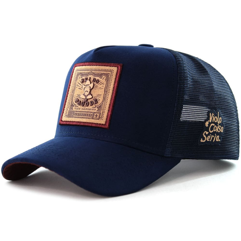 Boné Sacudido`s - Rei do Pagode - Suede Marinho - Tião Carreiro