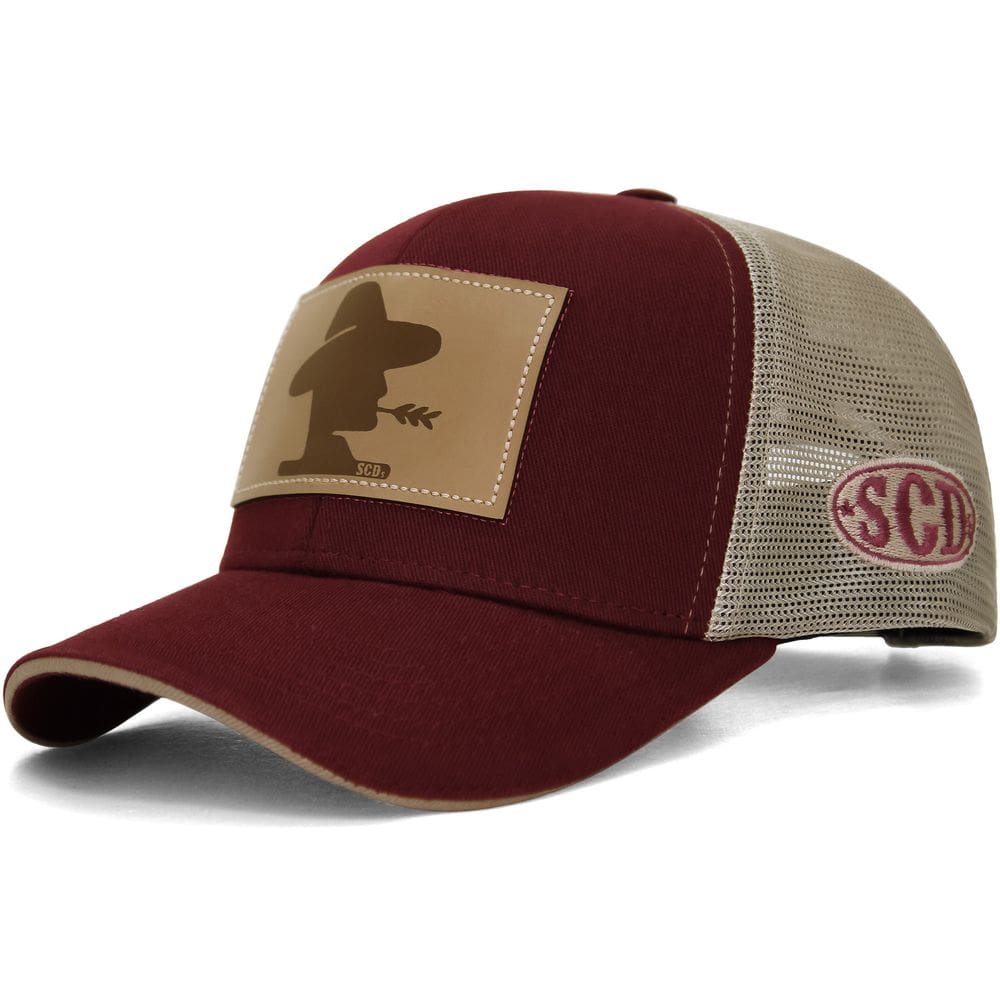 Boné Sacudido`s - 6 gomos -  Vinho e Bege