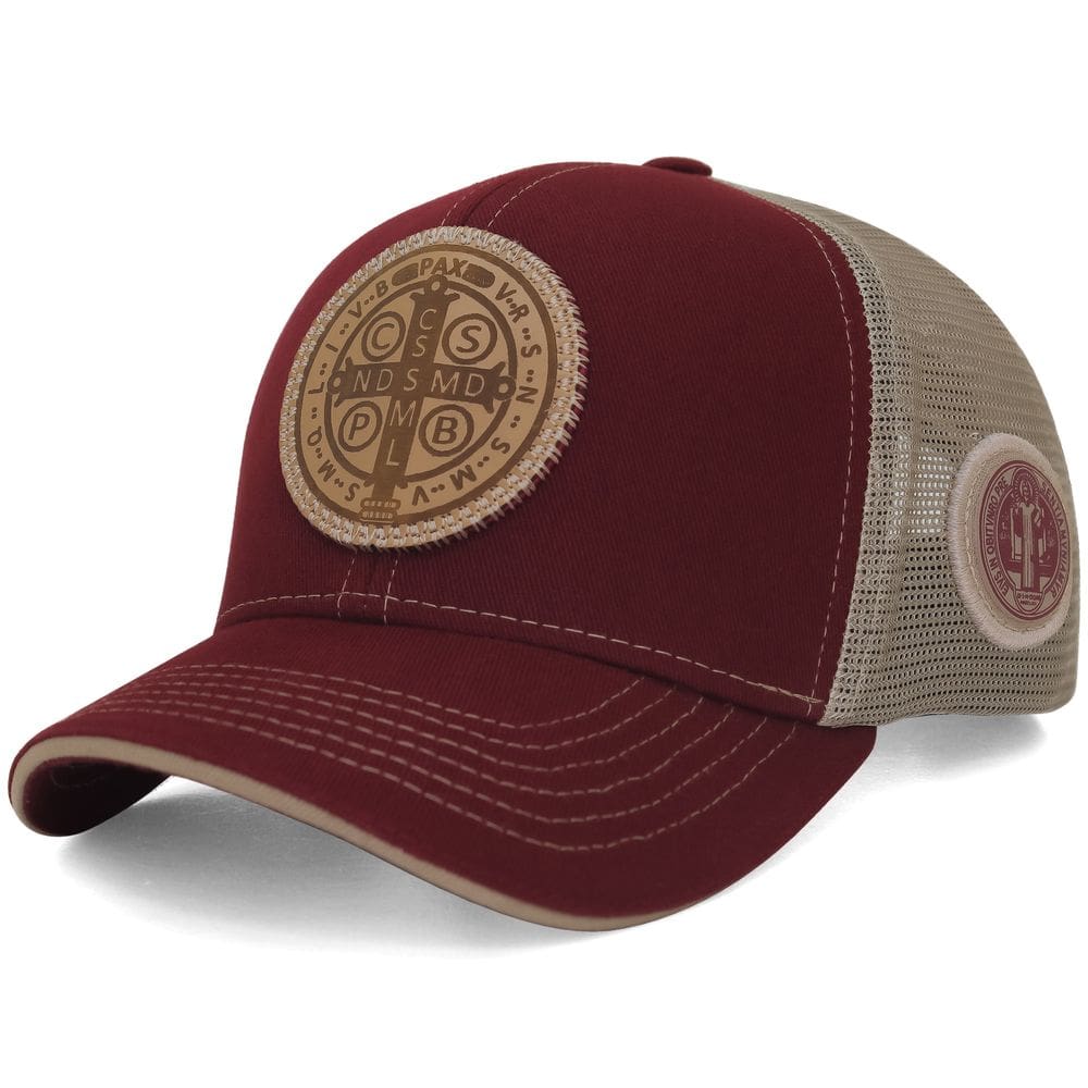 Boné Sacudido`s Medalha de São Bento - 6 gomos - Vinho Bege