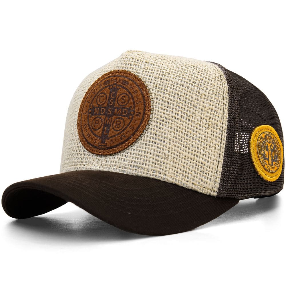 Boné Sacudido`s Medalha de São Bento - Juta e Café