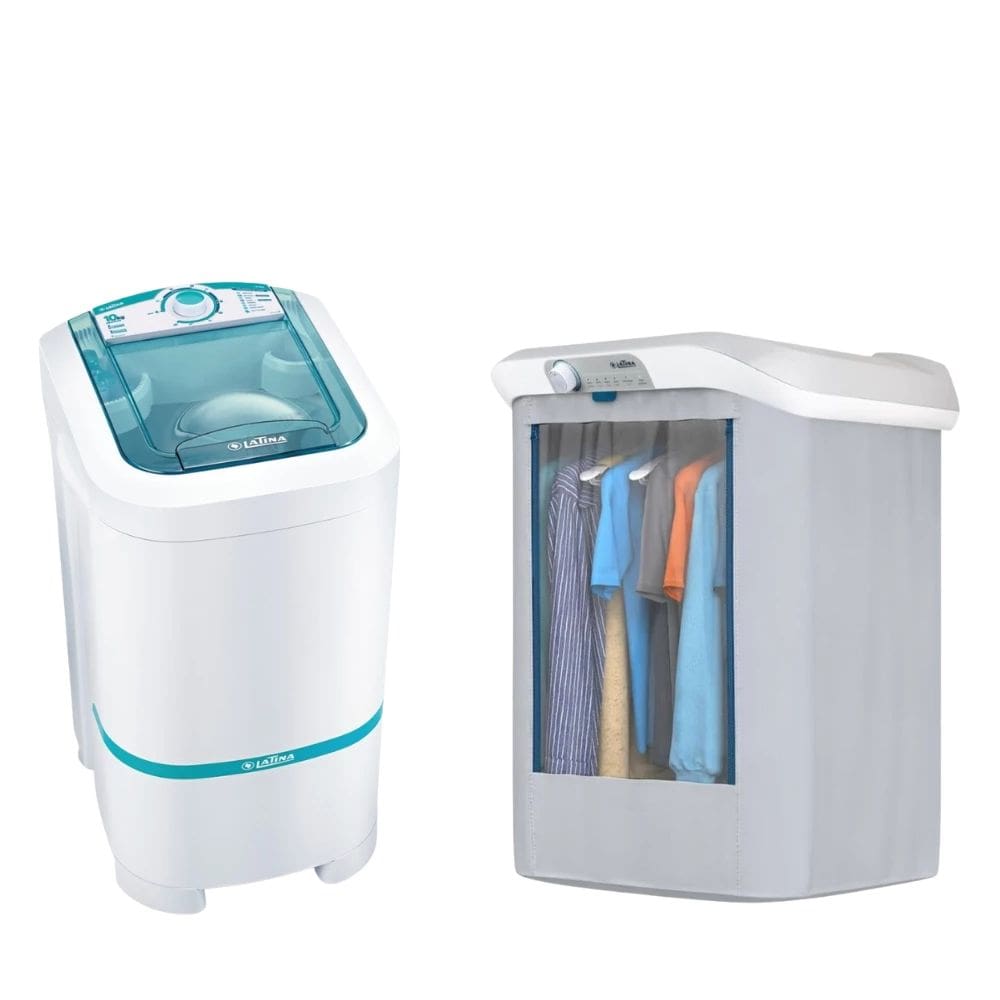 Kit Lavadora de Roupas Semiautomática 10kg + Secadora de Roupas 10kg e Aquecedor de Ambientes Latina