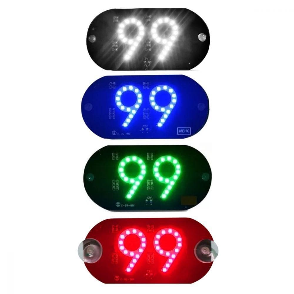 Placa Letreiro Led Motorista De Aplicativo Identificação