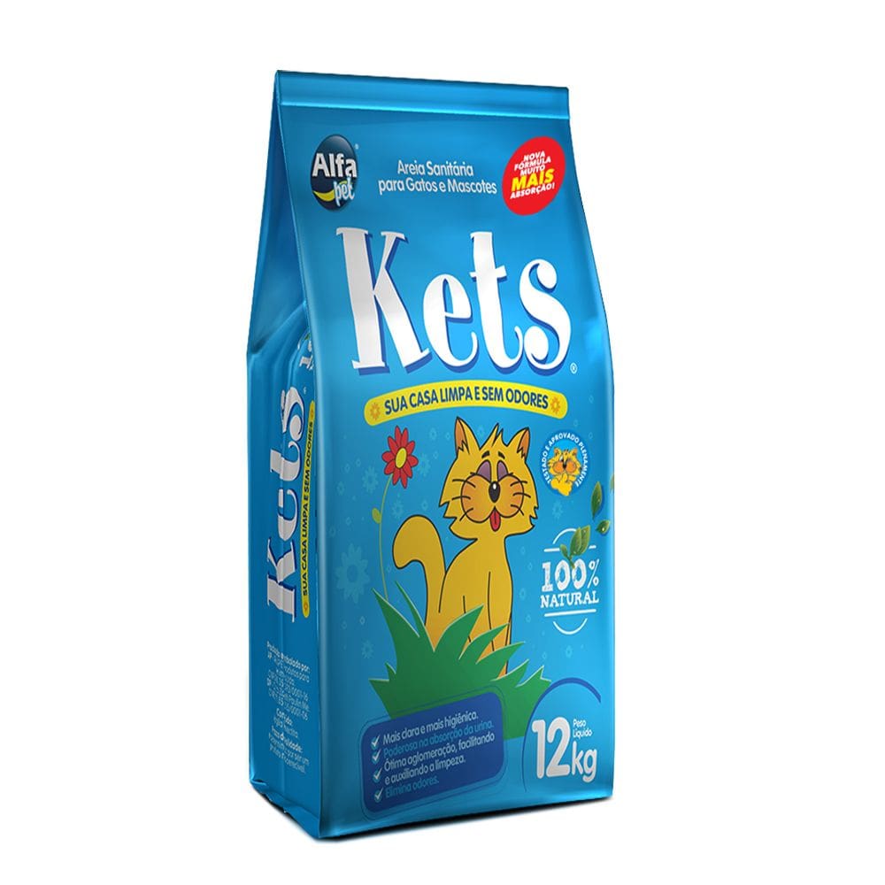 Areia Gatos Higiênica Kets 12kg