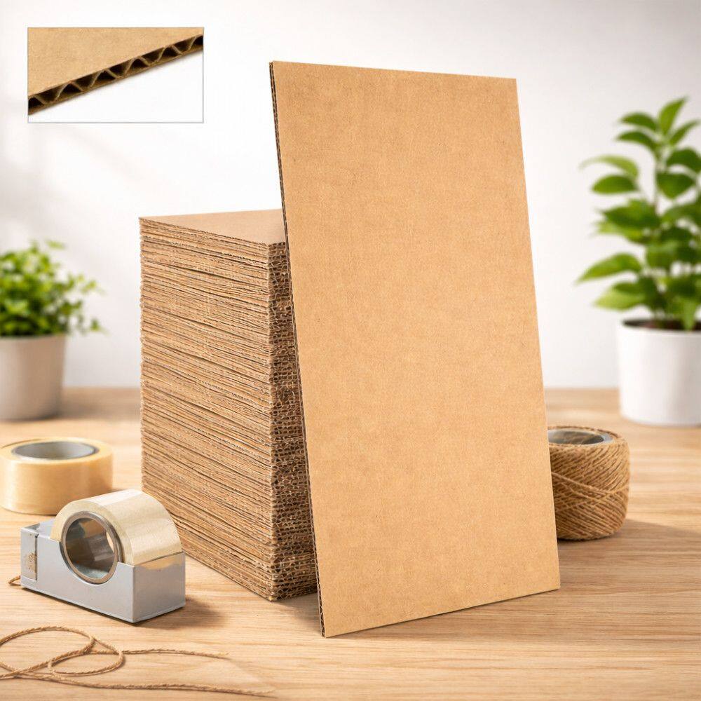 Chapa de Papelao 33cm x 70cm - 50unid 330 gramatura Onda B Resistente 3mm Espessura
