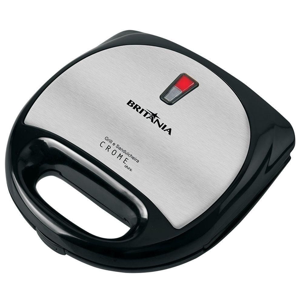 Sanduicheira E Grill Britânia Crome 2 Inox 110V