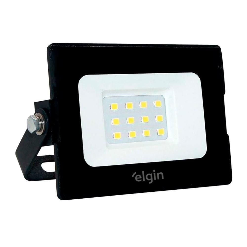 Refletor Led Elgin 10w 6500k Preto