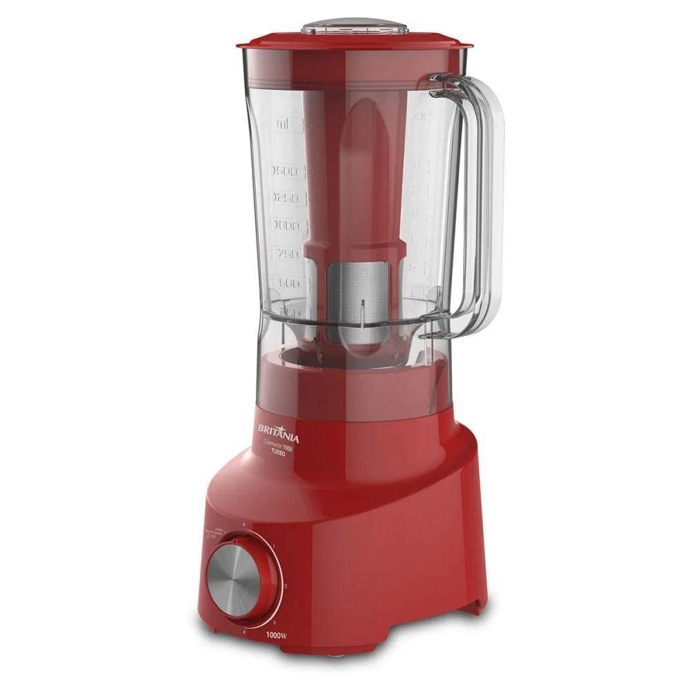 Liquidificador Britânia Turbo 1000W Vermelho Blq Diamante 110V