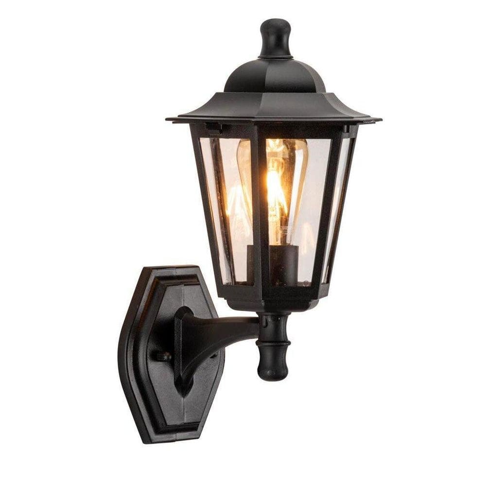 Arandela Externa Colonial E27 Preto Lente Transparente Lup42