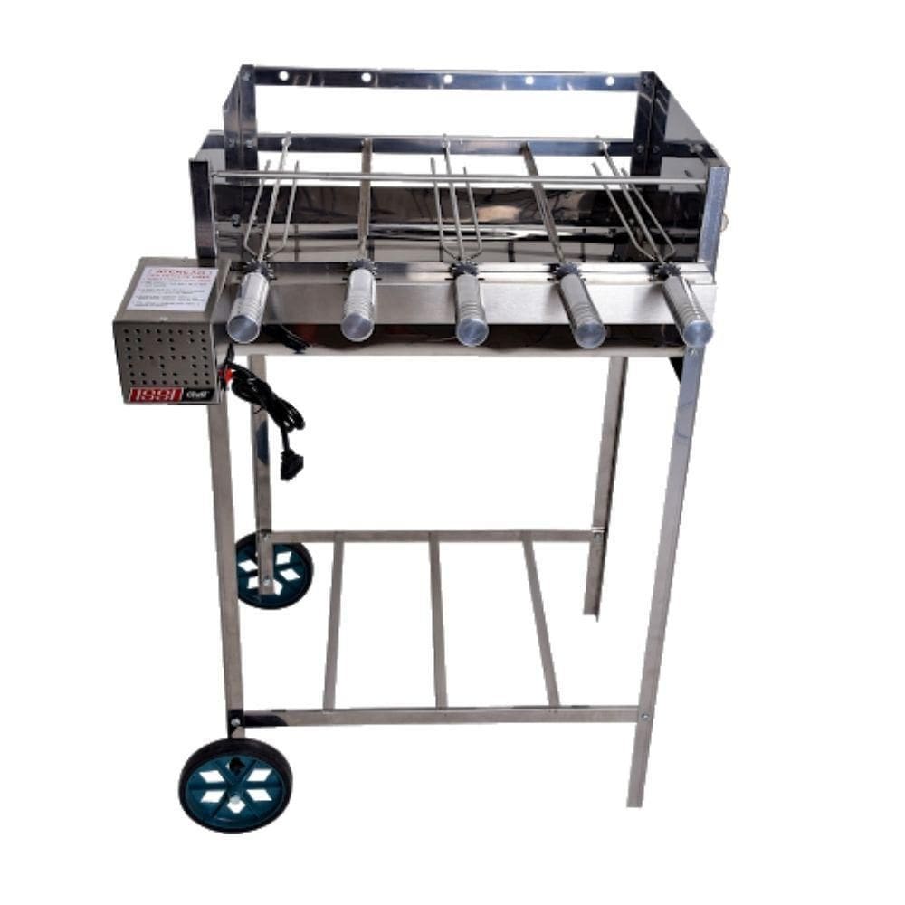 Churrasqueira Giratória 5 Espetos Issi Grill Inox Bivolt