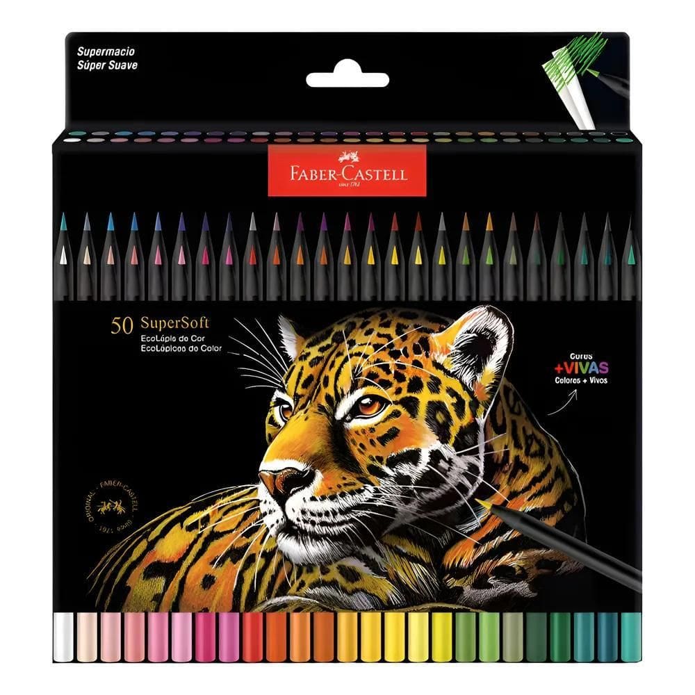 Lápis Cor Faber Castell Supersoft 50 Cores Estojo Novo