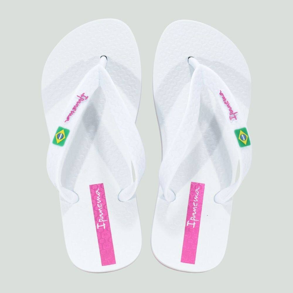Chinelo Ipanema Brasil Branco/Rosa