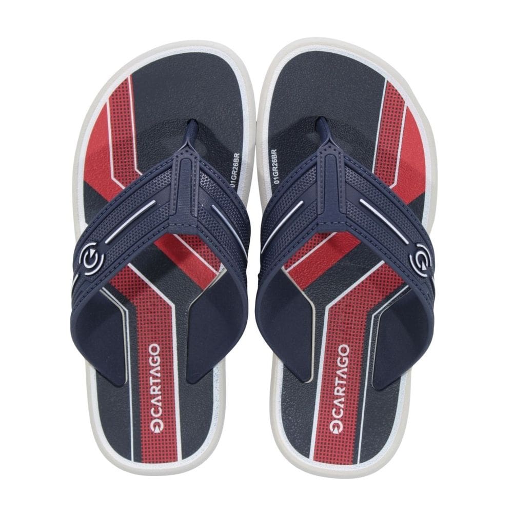 Chinelo Infantil Cartago Palermo Cinza/Azul/Vermelho