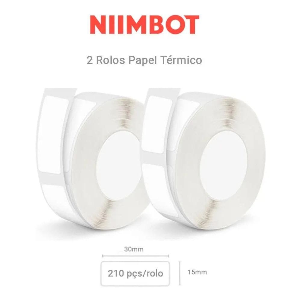 2 Rolos Etiqueta 30X15Mm Niimbot D110 D101 D11 Branco