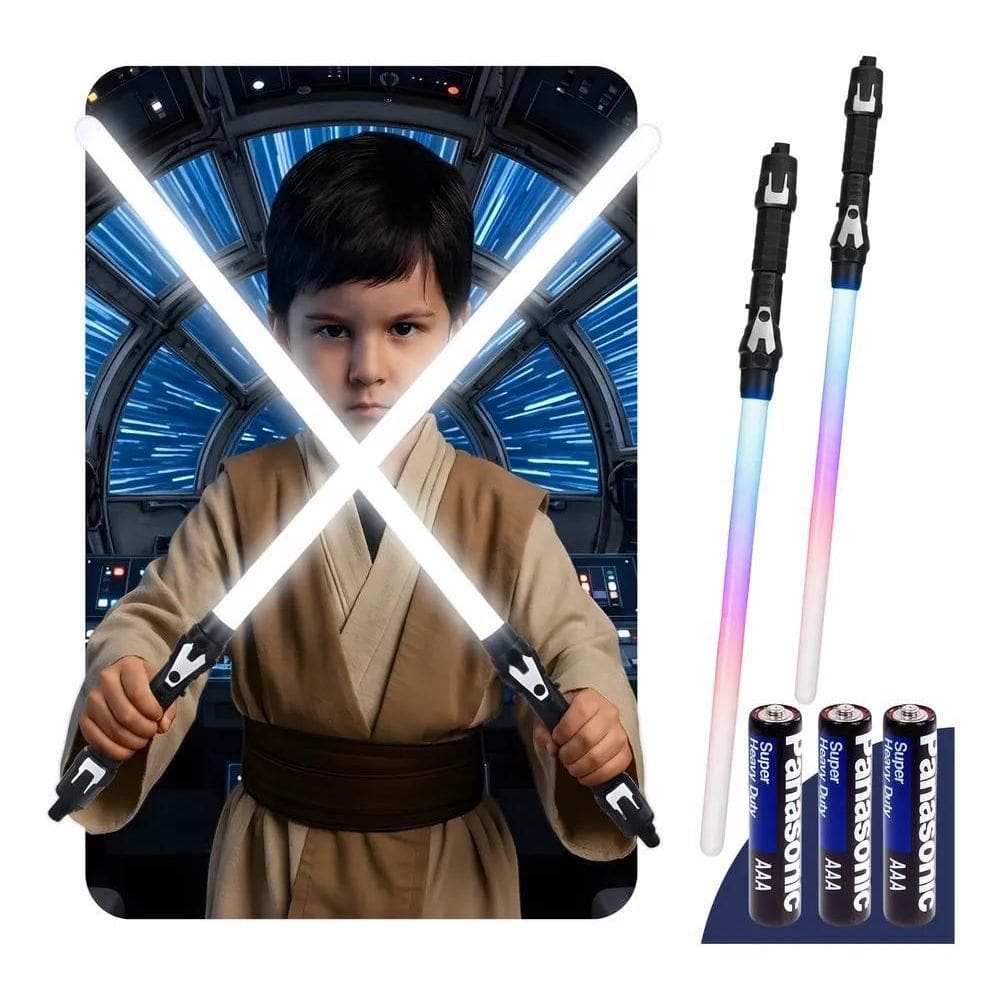 2 Sabres De Luz Star Wars Com Luz E Som - Aventur 2 Sabres