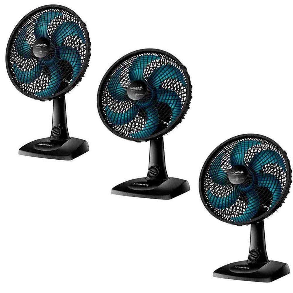 Kit 3 Ventilador Mondial 30cm 6pas Silencio Turbo Vsp30 220V