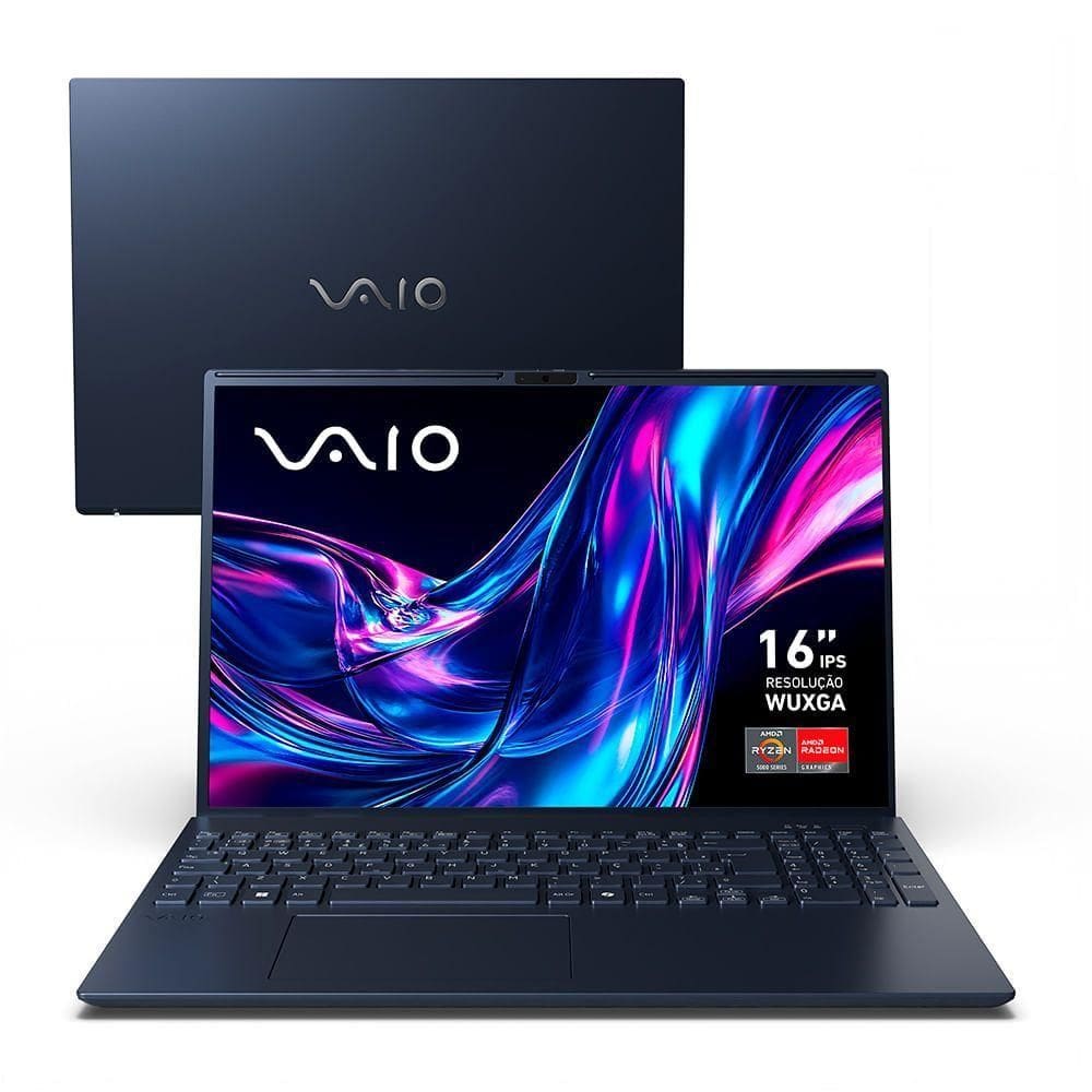 Notebook Vaio FE16 AMD® Ryzen 7-5825U Linux 32GB RAM 512GB SSD 16 IPS WUXGA Antirreflexo-Cinza Grafite