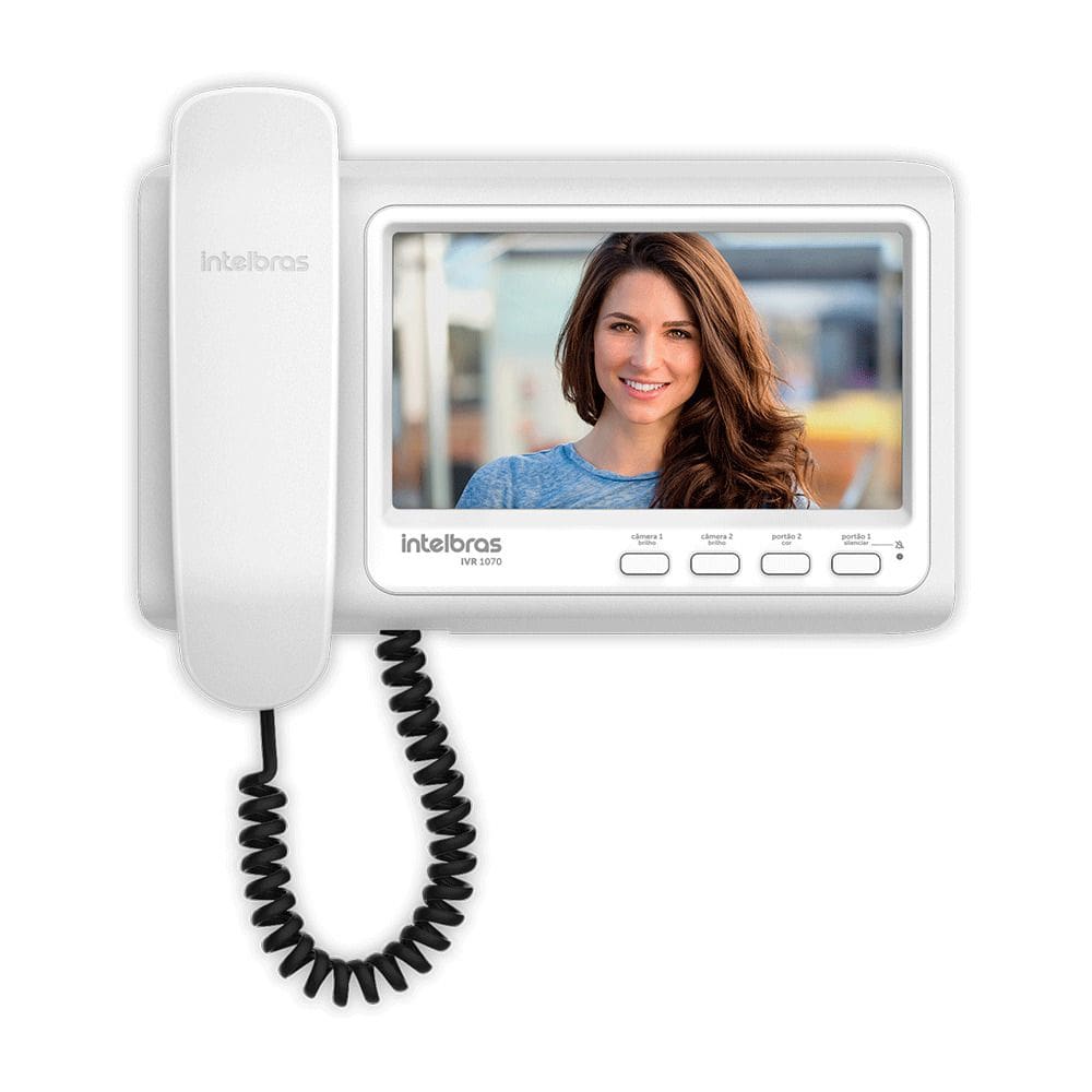 Vídeo Porteiro Residencial Externo Intelbras IVR 1070 HS Display 7 60 Hz Branco e Preto