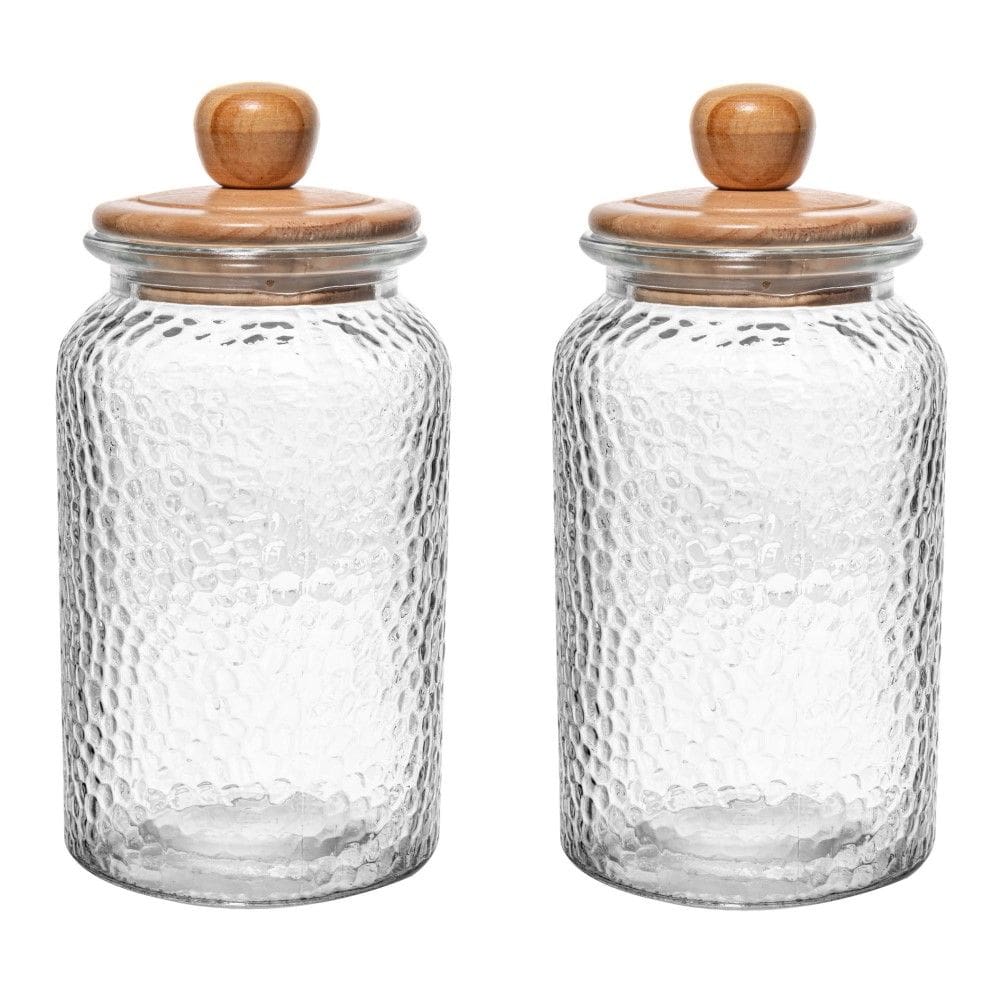 MP - Conjunto 02 Potes de Vidro Martelado com