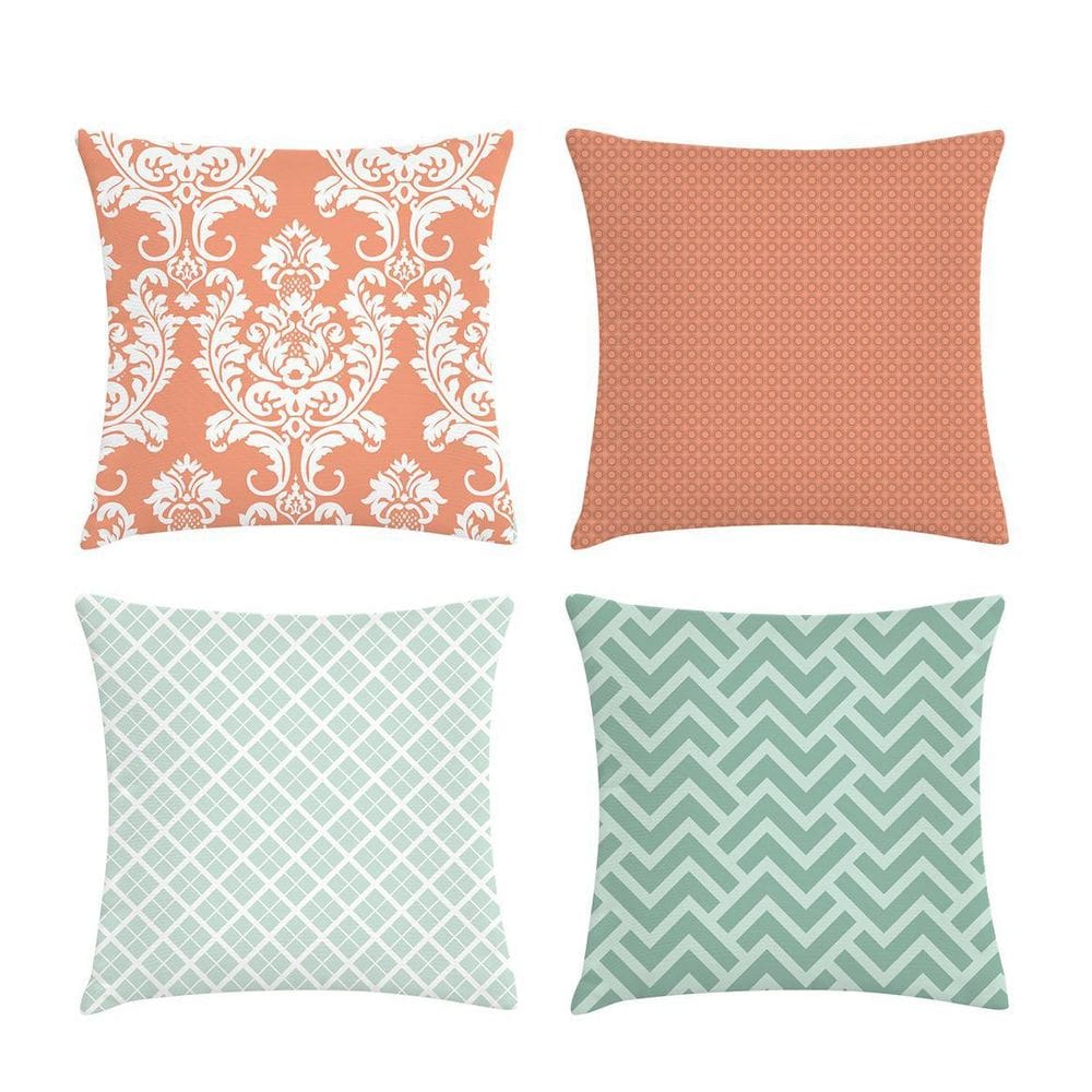 Kit 4 Capas De Almofada Coral 45X45