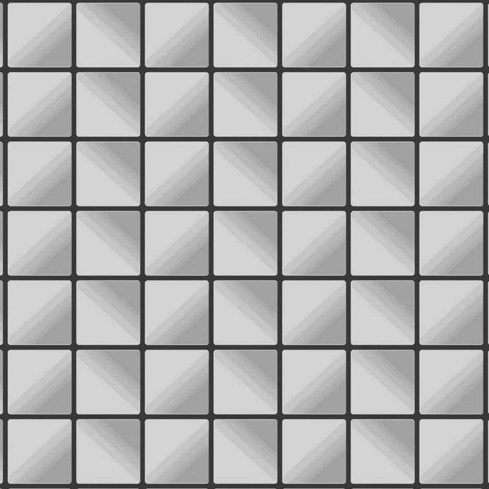 Papel De Parede Pastilha Cinza Prateado Autocolante Cozinha