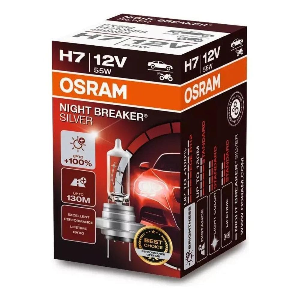 Lâmpada Osram H7 Night Breaker Silver +100% Luz
