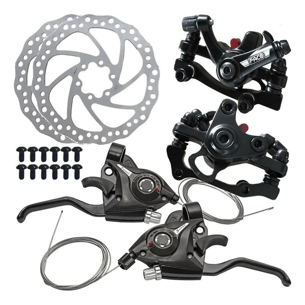 Freio Disco Mecânico Paco 21V: Alavancas Rapid Fire + Pinças