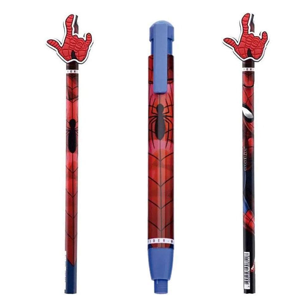 Lápis de Escrever com Topper e Caneta Borracha Spider Man - Molin