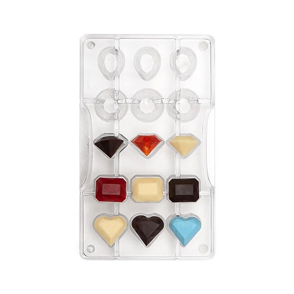 Molde Chocolate Policarbonato Diamantes 3D - Decora