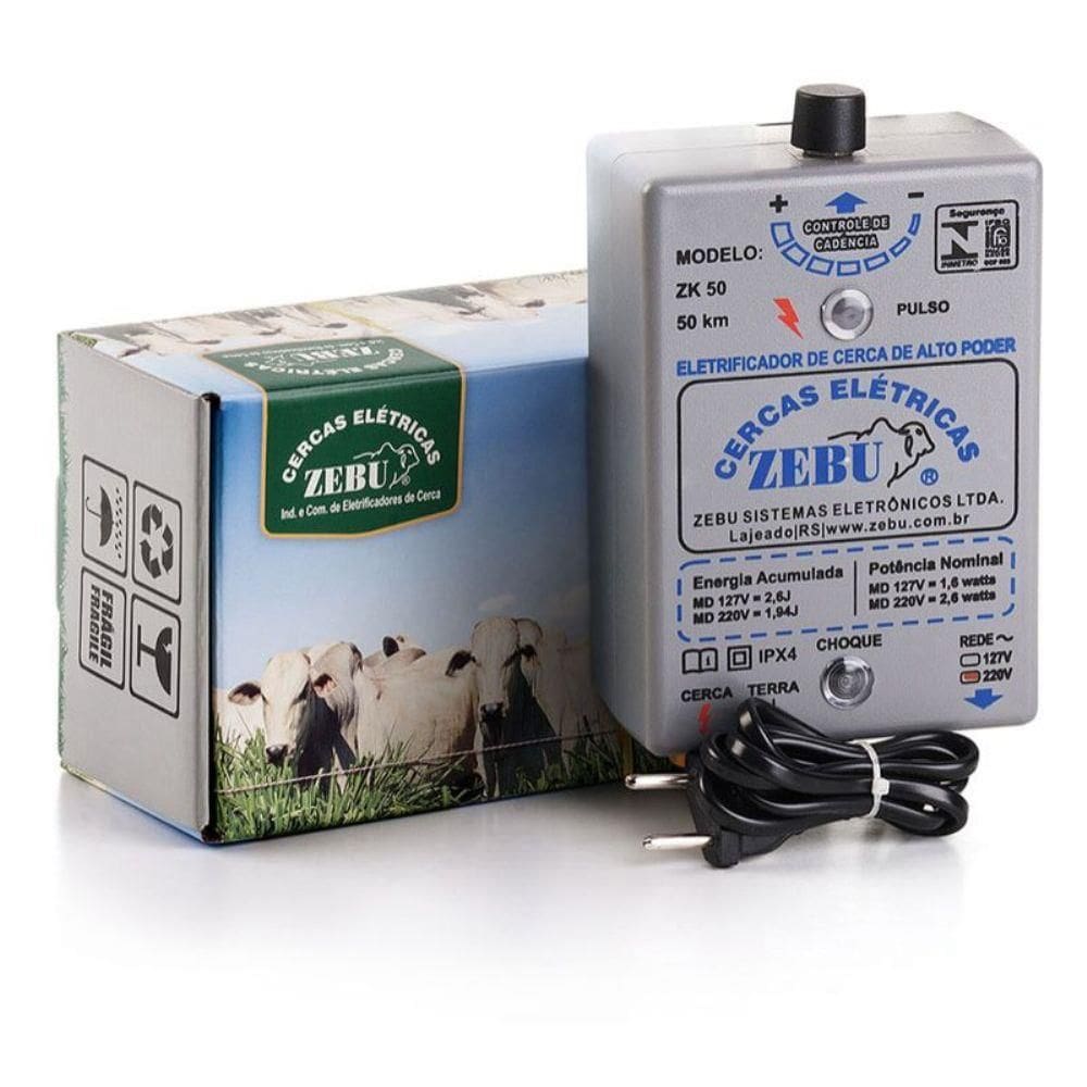 Eletrificador Rural Zebu 50Km 2,6J Zk50