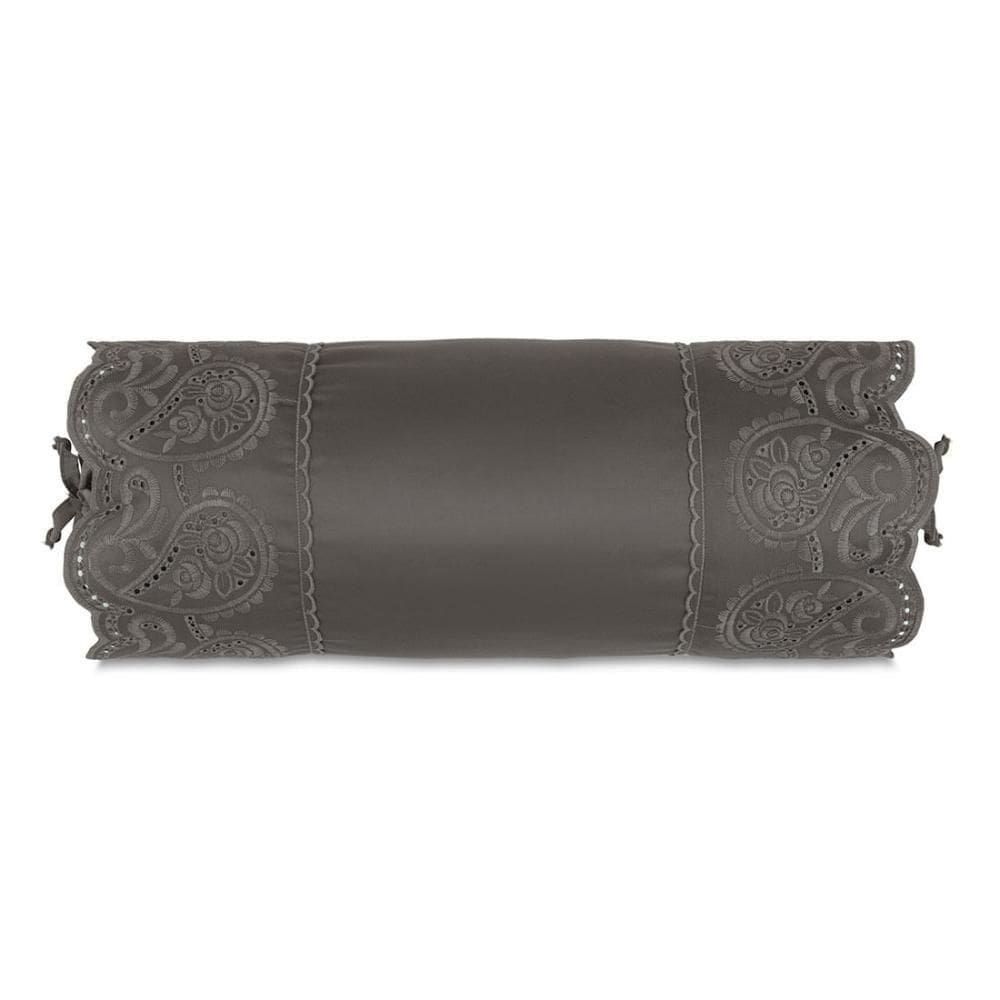 Almofada Em Rolo Altenburg Bordados Cetim 300 Fios Colline Cinza