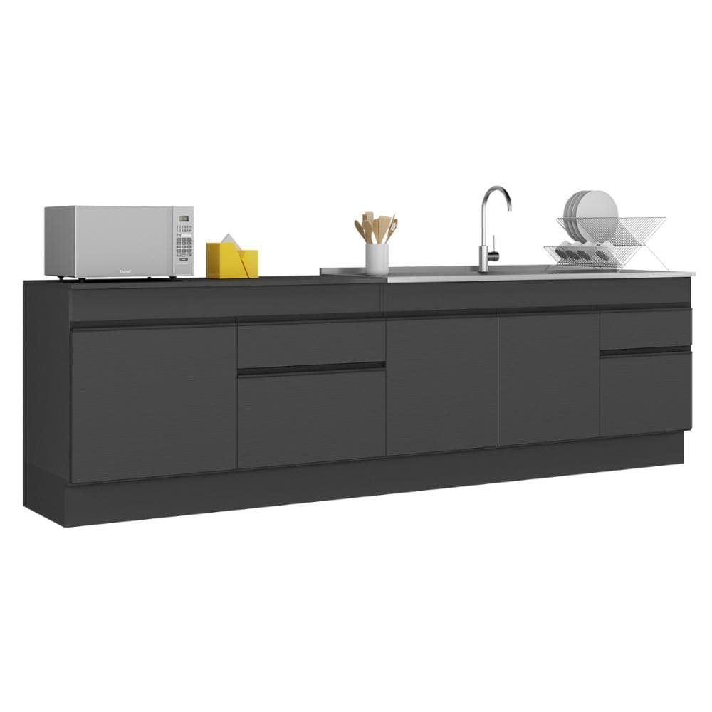 Kit Balcão de Cozinha para Pia 150cm e Balcão 120cm com Rodapés Veneza Multimóveis MP2286